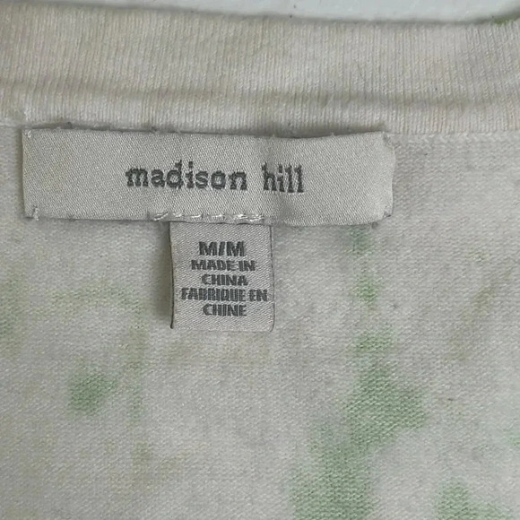 madison hill Green and Pink Floral Cardigan Sweater - Size Medium - Picture 3 of 5